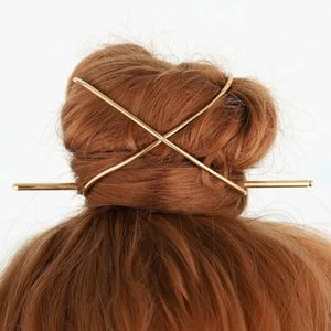 2 Minimalist Metal Hair Slides w/ Pin